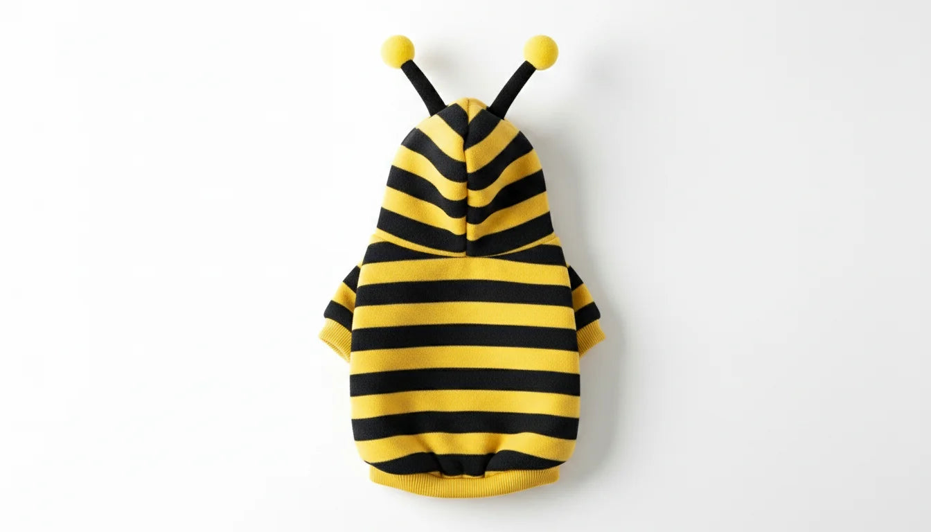 Cute Bee Design Pet Hoodie, Soft Winter Wear for Dogs & Cats
